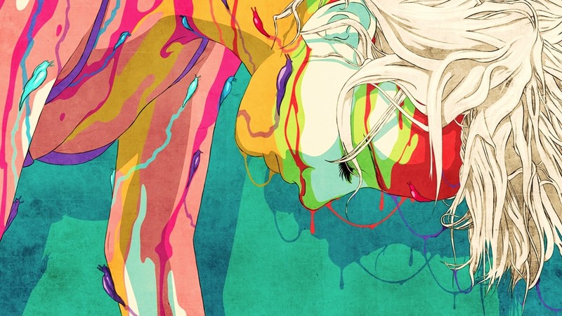 digital art, colorful, women, face, turquoise