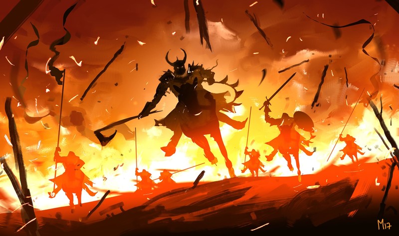 digital art, Dominik Mayer, artwork, warrior, battle, battlefields