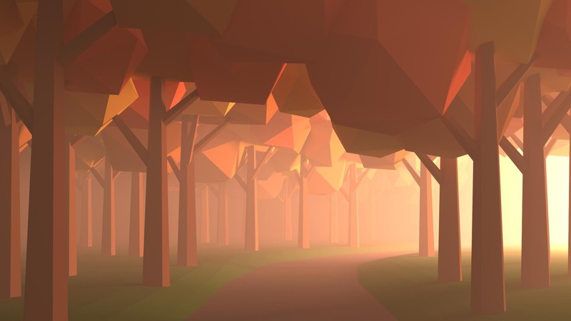low poly, trees, nature