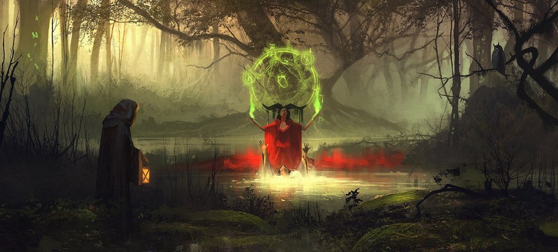 artwork, digital art, Sergey Zabelin, fantasy art, swamp