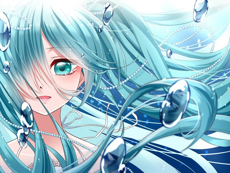 Hatsune Miku, aqua hair, aqua eyes