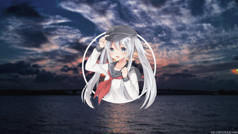 anime, anime girls, picture-in-picture, Hibiki (KanColle), Hibiki(Kancolle), Kantai Collection, Verniy (KanColle)