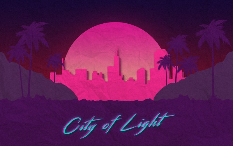 Retrowave, neon, typography, digital art, 1980s, synthwave, Photoshop