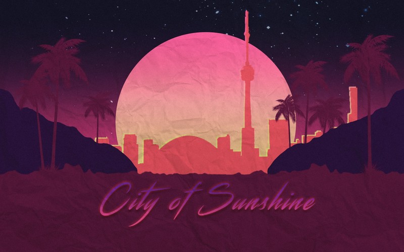 neon, 1980s, Retrowave, digital art, typography, Photoshop, synthwave, Toronto