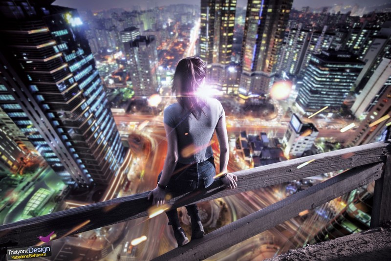 women, cityscape, night, urban, women outdoors, city, lights