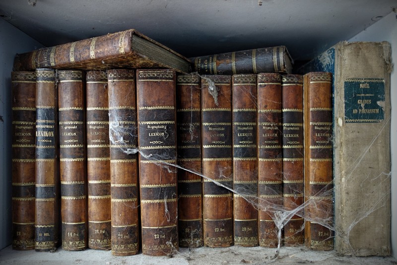 books, old, literature, spiderwebs