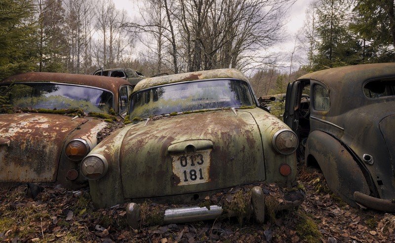 old, rust, wreck, car, vehicle, trash
