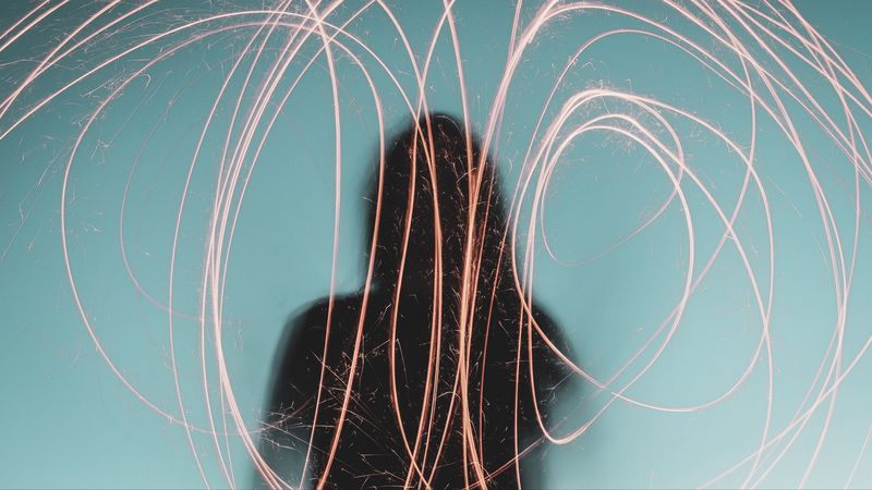 lines, sparks, silhouette, long exposure, light, movement, 4k
