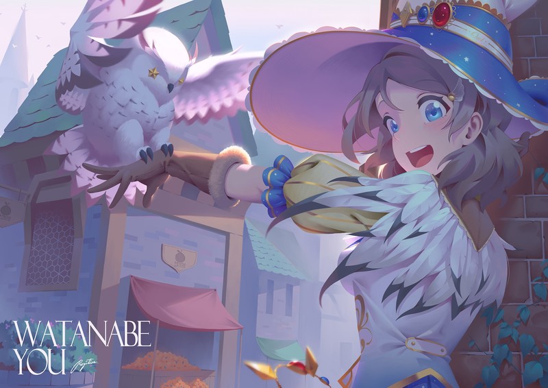 Regition, wizard, anime girls, Love Live! Sunshine, Watanabe You