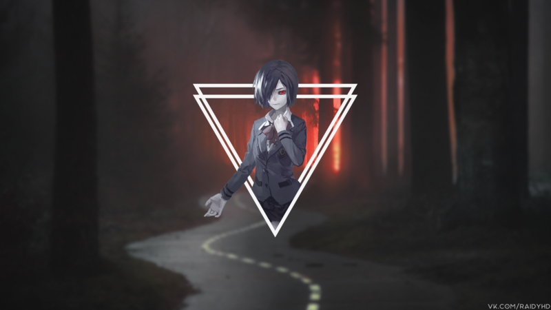 anime girls, anime, picture-in-picture, Kirishima Touka, Tokyo Ghoul
