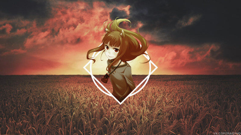 anime, anime girls, picture-in-picture, Spice and Wolf, Holo (Spice and Wolf)