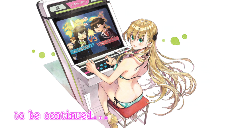 bikini, blonde, blue eyes, anime, Karen Tendou