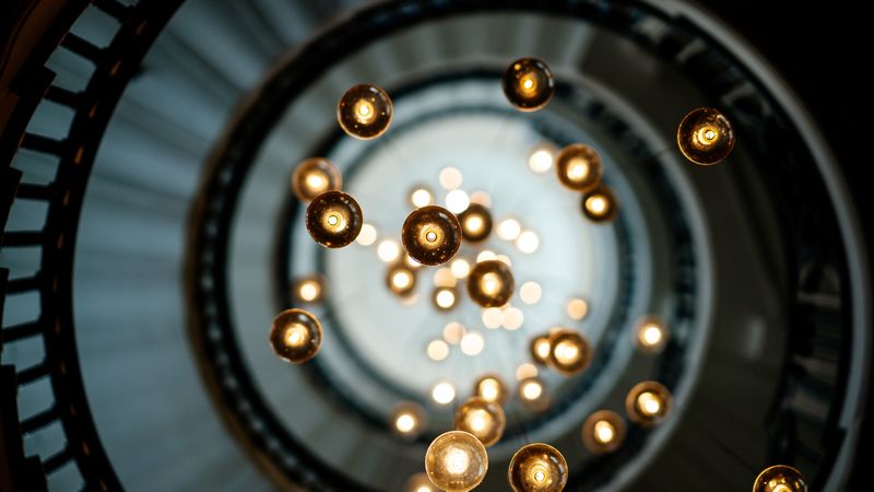 light bulbs, chandelier, light, lighting, electricity, 4k