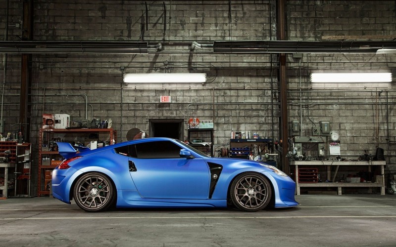 Nissan 370Z, Nissan, car, blue cars, vehicle, side view, Nissan Fairlady Z