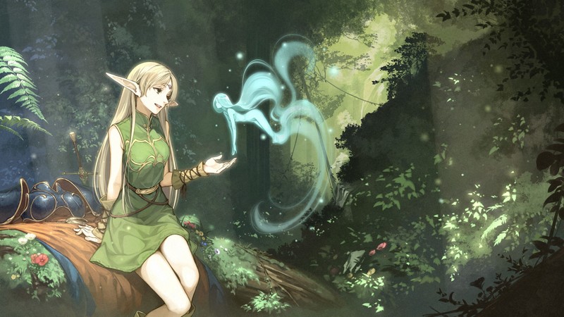 Record of Lodoss War, Deedlit, forest, elven, anime girls