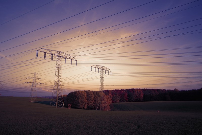 power lines, sky, landscape