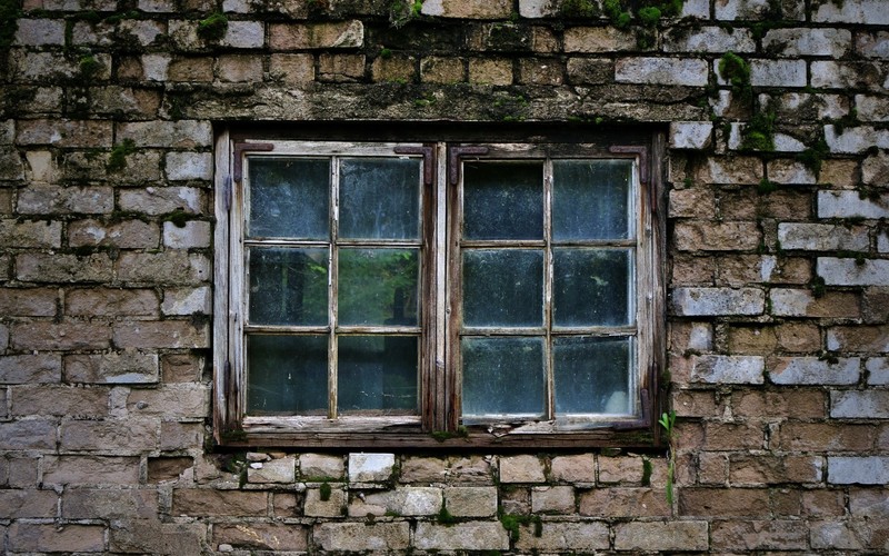 window, wall, old, bricks