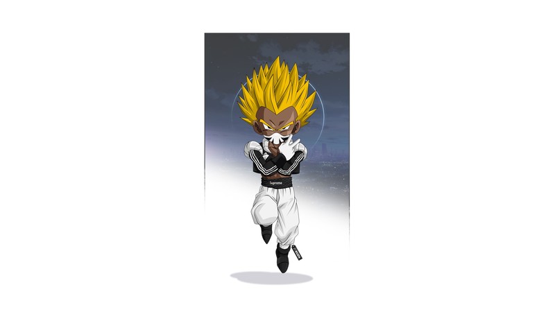Gotenks, Dragon Ball Z, Dragon Ball, illustration, artwork, Adidas, supreme