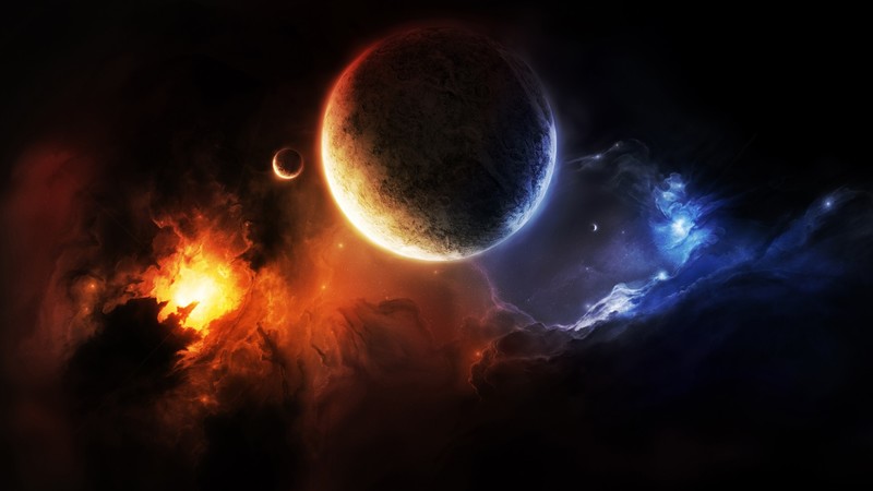 digital art, space, planet