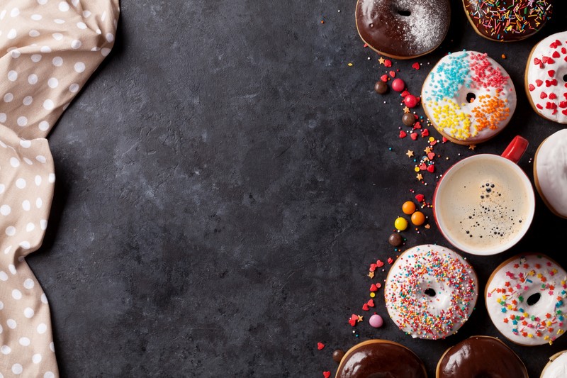 food, donut, colorful, cup, sweets