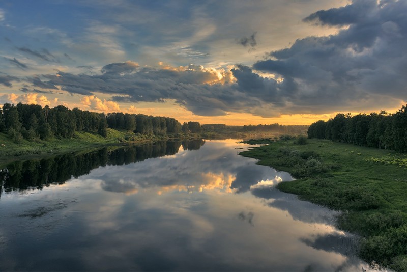 landscape, lake, nature, reflection, sunlight