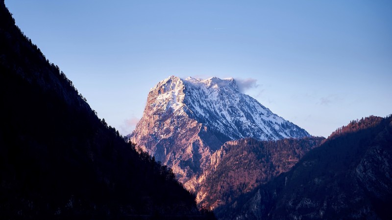 mountains, landscape, nature, snow, forest