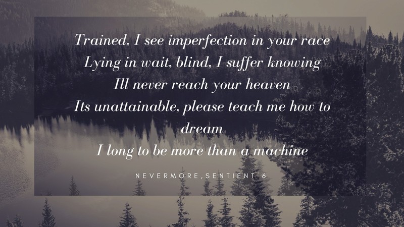 song, Nevermore, typography