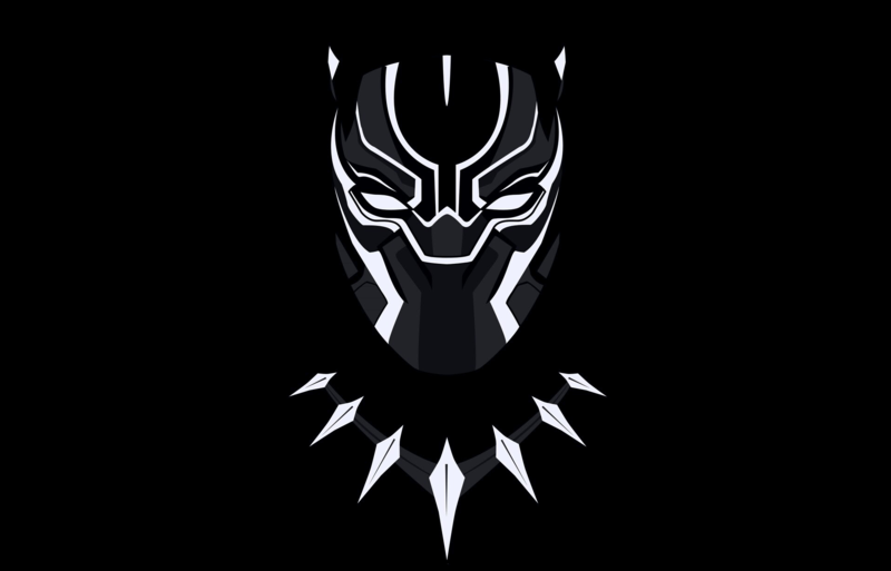 Black Panther, black background, minimalism, Marvel Comics, Marvel Cinematic Universe, superhero