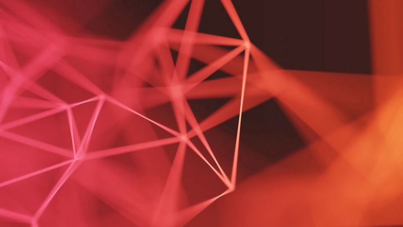 structure, network, connections, lines, red, 4k