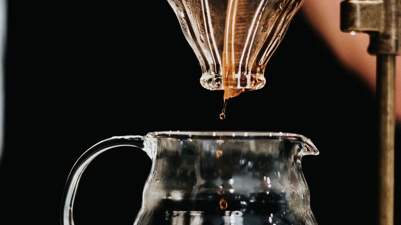 coffee, drink, water, filter, drops, 4k