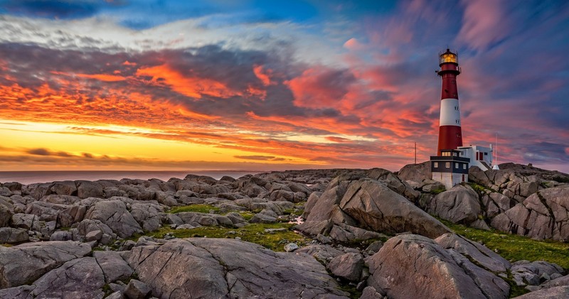 sky, sunlight, lighthouse, clouds