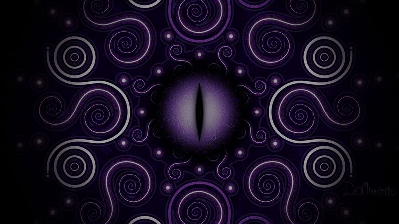 eye, pupil, patterns, purple, 4k