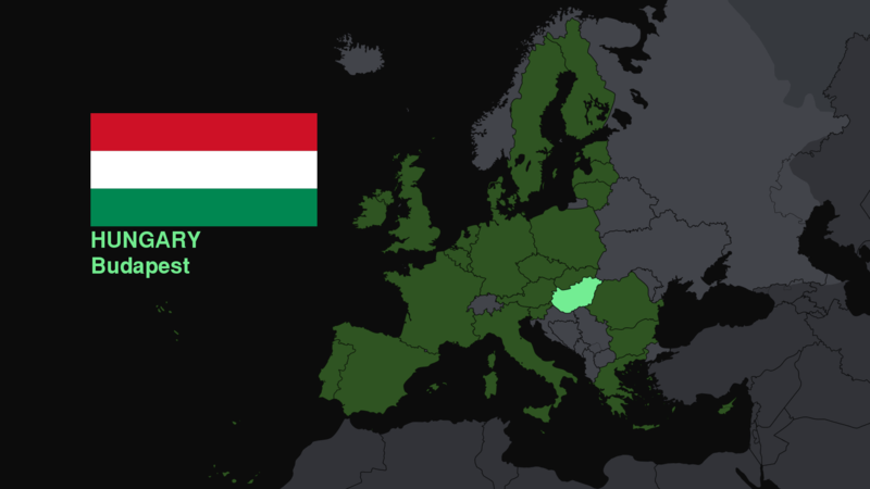 Hungary, map, flag, Europe