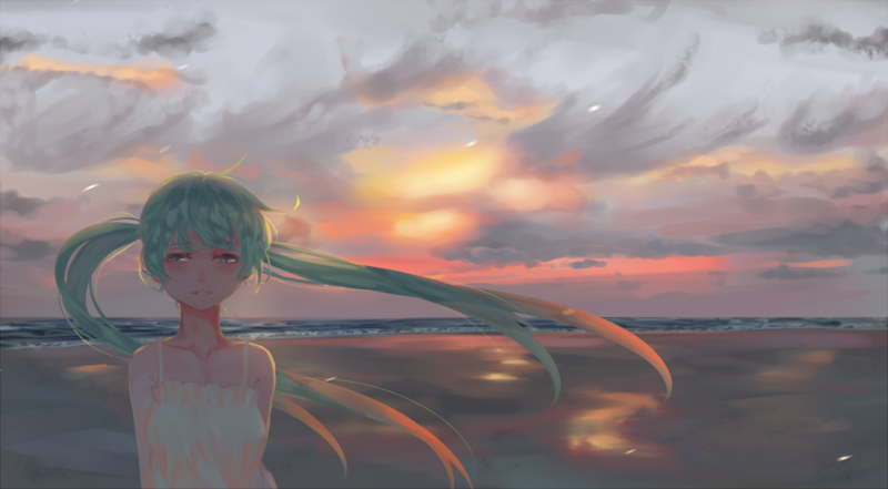 anime girls, long hair, Hatsune Miku