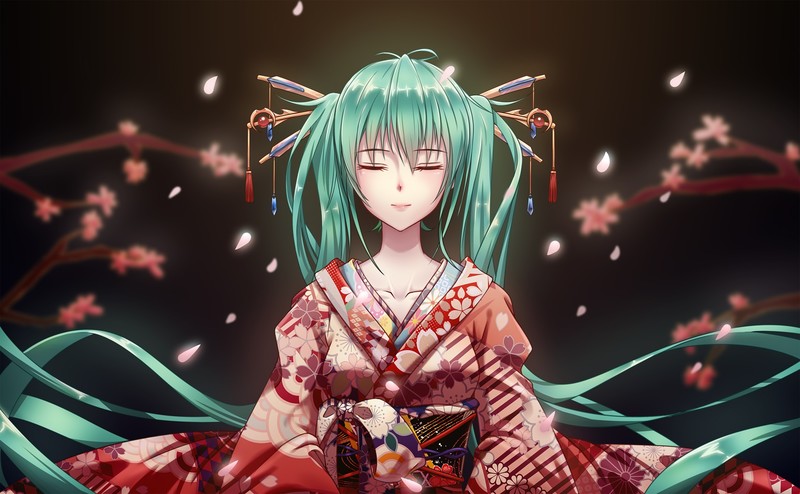 anime girls, long hair, Hatsune Miku