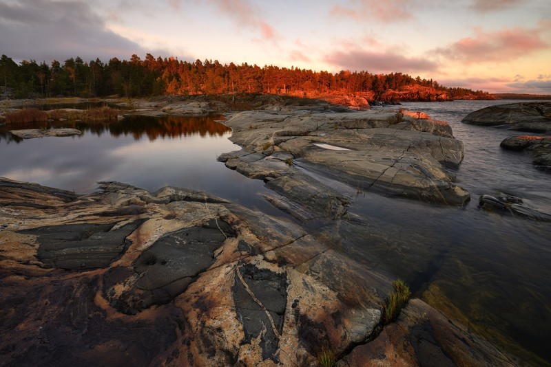 nature, water, landscape, rocks, lake