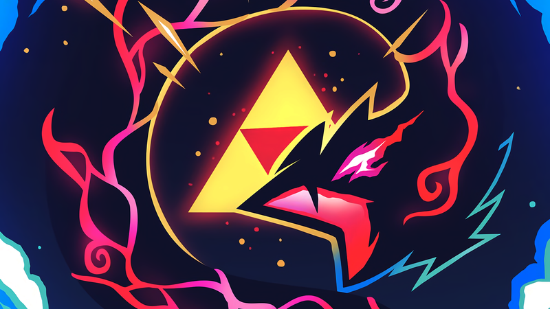 digital art, dragon, triangle, colorful, Triforce, The Legend of Zelda