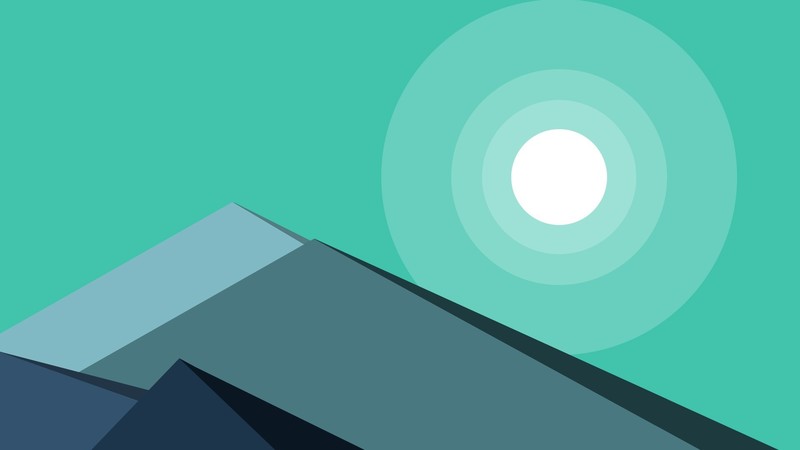 mountains, minimalism, abstract, nature, digital art, turquoise