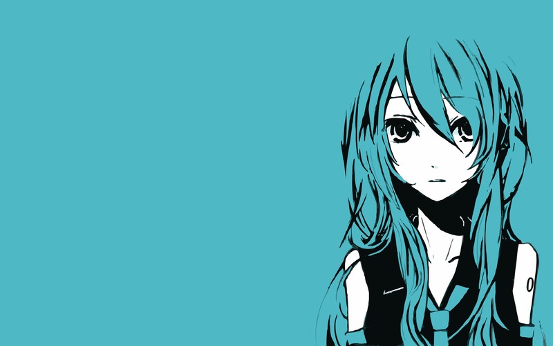 Hatsune Miku, minimalism, Vocaloid, anime girls, simple background ...