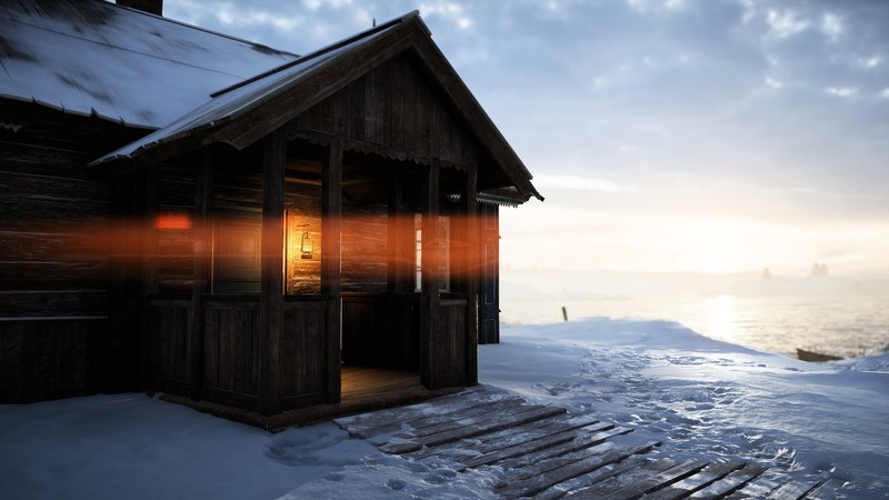 winter, snow, cold, house