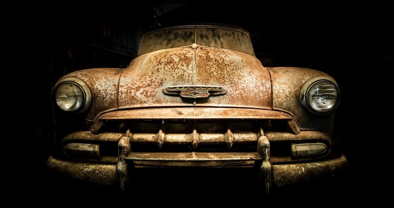 Oldtimer, car, vehicle, old, dark