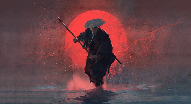 Joakim Ericsson, digital art, artwork, samurai