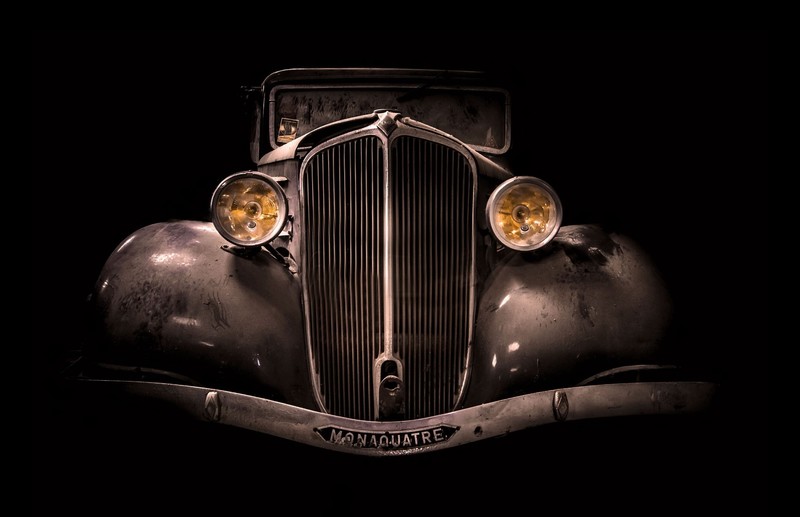old, Oldtimer, car, vehicle, dark, Renault
