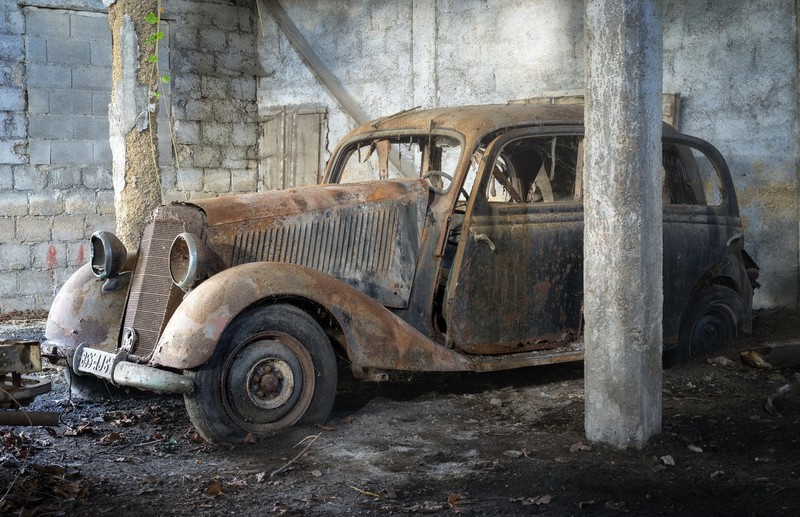 car, wreck, old, vehicle