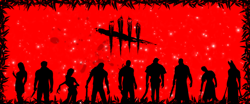 Dead by Daylight, red, red background, silhouette, video games