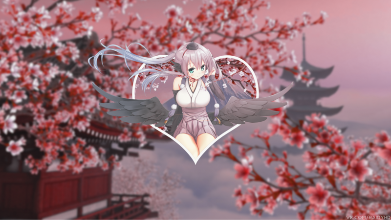 anime, anime girls, picture-in-picture, cherry blossom