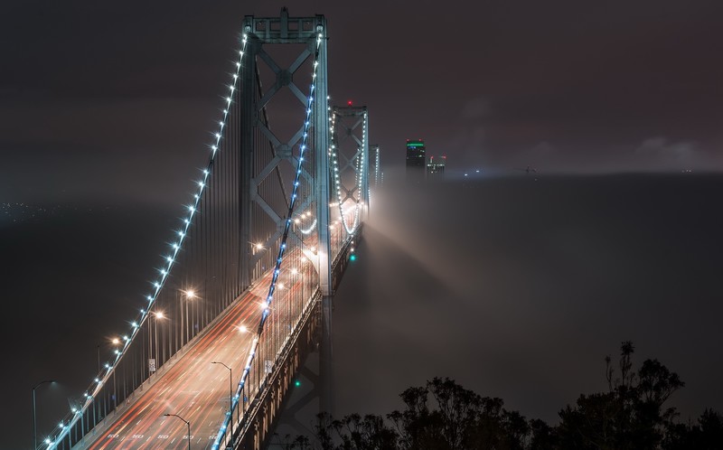 night, bridge, Bay Bridge, dark