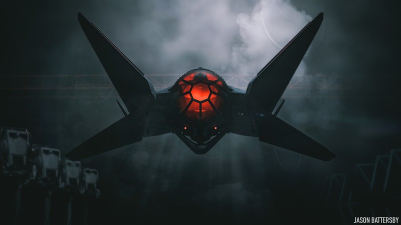 Star Wars, TIE Fighter, concept art, digital art, Jason Battersby