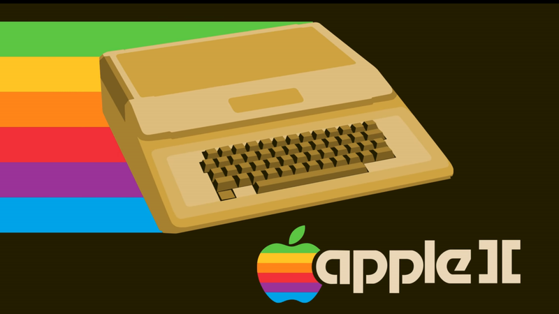 technology, Retro computers, computer, simple background, artwork, colorful, vintage, Apple Computer