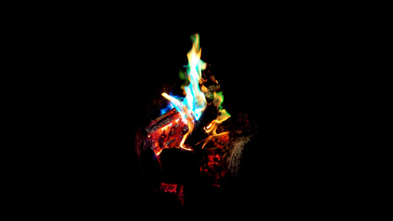 fire, night, colorful